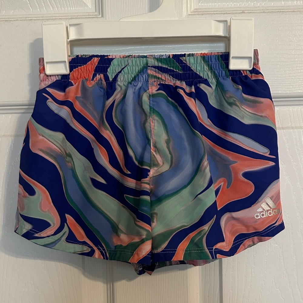 Adidas Wave Pattern Shorts in Blue and Pink